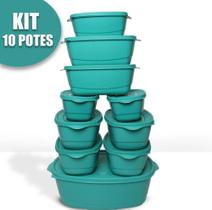 Kit 10 Potes Plástico BPA Free com Tampa Conjunto Kit 10 Potes Plástico BPA Free com Tampa Conjunto