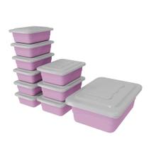 kit 10 potes plastico hermeticos cozinha 4 litros, 700ml e 500ml cozinha