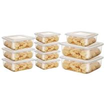 Kit 10 Potes Plastico Tampa Trava Marmita Freezer Microondas Bpa Free Hermetico Fitness Alimento Kit 10 Potes Plastico Tampa Trava Marmita Freezer Microondas Bpa Free Hermetico Fitness Alimento