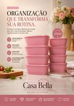 Kit 10 Potes Plásticos Retangulares Casa Bella Organizador Cozinha