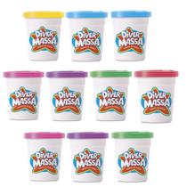 Kit 10 Potes Potinho De Massinha Massa De Modelar Divertoys