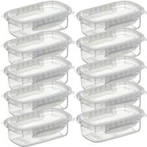 Kit 10 Potes Raso Médio Com Travas Marmita 270Ml