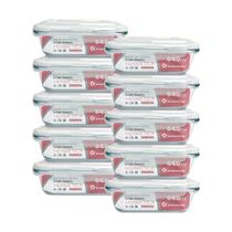 Kit 10 Potes Vidro 640ml Hermético Marmita Forno Refratário