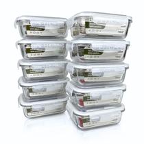 Kit 10 Potes Vidro Hermético 640ml Marmita Forno Microondas Refratário Fitness 4 Travas Freezer Organizador Alimentos Mantimentos Livre BPA Kit 10 Potes Vidro Hermético 640ml Marmita Forno Microondas Refratário Fitness 4 Travas Freezer Organizador Alimentos Mantimentos Livre BPA