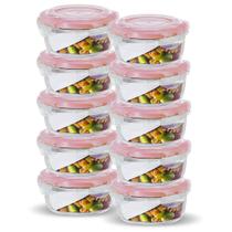 Kit 10 Potes Vidro Hermético Mantimentos Tampa Trava 620ml