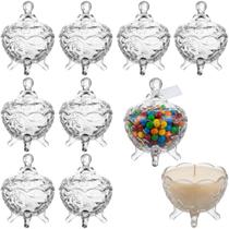 Kit 10 Potiche Decorativo Milena Vidro Refinado Mesa Posta Luxo