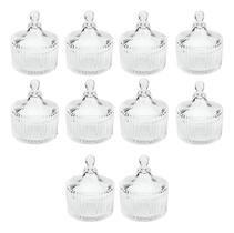 Kit 10 Potiches De Cristal Com Tampa Carrosel 6,5x9cm Bomboniere, Lembrançinha Casamento, 15 Anos