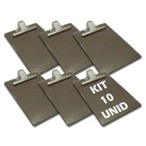 Kit 10 prancheta a4 fumê pegador em aço
