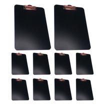 Kit 10 Prancheta Office Black Preta MDF Ofício A4 C/ Prendedor Metalizado Stalo Kit 10 Prancheta Office Black Preta MDF Ofício A4 C/ Prendedor Metalizado Stalo