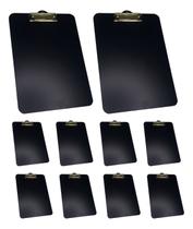 Kit 10 Prancheta Office Black Preta MDF Ofício A4 C/ Prendedor Metalizado Stalo Kit 10 Prancheta Office Black Preta MDF Ofício A4 C/ Prendedor Metalizado Stalo