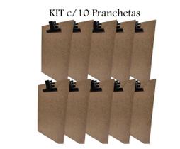 Kit 10 Pranchetas A4 Oficio De Madeira Prendedor Metal