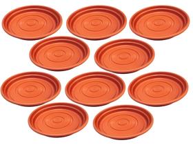 Kit 10 Prato Para Vaso Cor Cerâmica 24cm