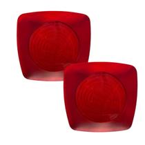 Kit 10 Pratos Acrílico Resistente 20cm Vermelho Translúcido