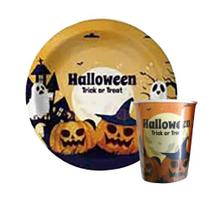 KIT 10 Pratos Copos Dia Das BruxasPapel Halloween Papel Festa