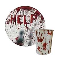 KIT 10 Pratos Copos Papel Halloween Dia Das Bruxas Help Papel Festa