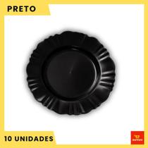 Kit 10 Pratos Fundo com Borda Branco Refeição Churrasco Festa Pratos Plastico Kit 10 Pratos Fundo com Borda Branco Refeição Churrasco Festa Pratos Plastico