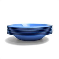 Kit 10 Pratos Fundo Plastico Coloridos Para Refeiçoes e Eventos