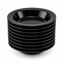 Kit 10 Pratos Fundos Redondos Plástico 24cm Sopa Massa Risoto Salada Microondas Cozinha Mesa