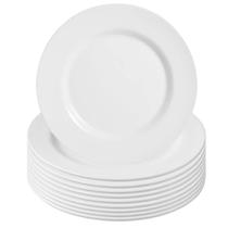 Kit 10 Pratos Raso Redondo Branco de Melamina 28cm Leve Resistente - Bestfer Kit 10 Pratos Raso Redondo Branco de Melamina 28cm Leve Resistente - Bestfer
