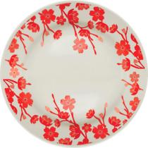 Kit 10 Pratos Rasos Donna Jardim Oriental Oxford Cerâmica 24cm