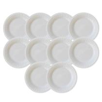 Kit 10 Pratos Rasos Frisada Branco 1ª Linha Scalla Kit 10 Pratos Rasos Frisada Branco 1ª Linha Scalla