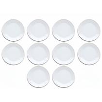 Kit 10 Pratos Rasos Triangular de Melamina Premium Branco 19,1cm Leve Resistente - Bestfer
