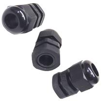 Kit 10 Prensa Cabo BSP 1/4 Nylon com Vedação IP68 Fio Preto