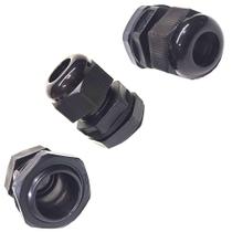 Kit 10 Prensa Cabo PG11 3/8 Nylon com Vedação IP68 Fio Preto