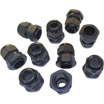 Kit 10 Prensa Cabo PG13.5 1/2 de Nylon com Vedação IP68 Fio Preto
