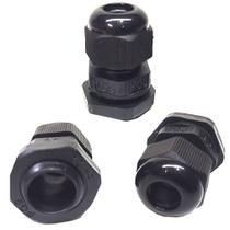 Kit 10 Prensa Cabo PG9 Nylon com Vedação IP68 Fio Preto Kit 10 Prensa Cabo PG9 Nylon com Vedação IP68 Fio Preto