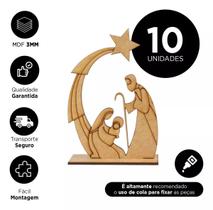 Kit 10 Presépio MDF Decorativo Centro de Mesa Cru