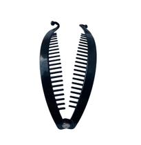 Kit 10 Presilhas Cabelo Preta Estilo Banana c/ Pente 14cm