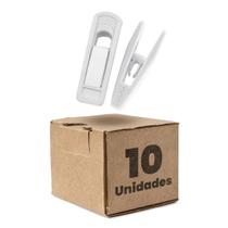 Kit 10 Presilhas de Veludo Para Cabides Prendedor Cor Branco Kit 10 Presilhas de Veludo Para Cabides Prendedor Cor Branco