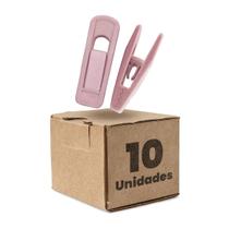 Kit 10 Presilhas de Veludo Para Cabides Prendedor Cor Rosa