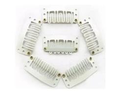 kit 10 Presilhas Tic Tac branco peruca aplique alongamentos kit 10 Presilhas Tic Tac branco peruca aplique alongamentos