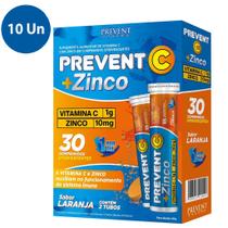 Kit 10 Prevent Vitamina C + Zinco 10mg Efervescente 30 Comprimidos Prevent Pharma