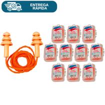 Kit 10 Protetor Auricular Tipo Plug De Silicone Antialérgico Com Cordão Kit 10 Protetor Auricular Tipo Plug De Silicone Antialérgico Com Cordão