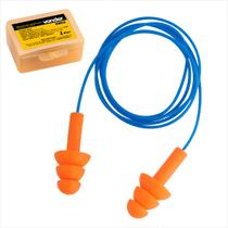 Kit 10 Protetores auditivos de silicone tipo plug - Vonder