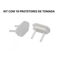 Kit 10 Protetores Pino Tomada Branco Padrão Segurança 4,2x3cm