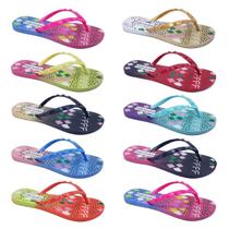 Kit 10 Prs Chinelo Feminino Sandália Cores Neon Atacado K127