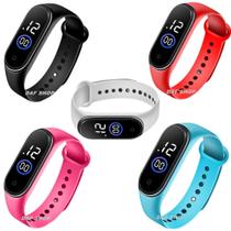 Kit 10 pulseiras de led relógio coloridos adulto infantil unisex lembranças festas