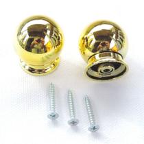 Kit 10 Puxador Bola Grande Dourado Para Gavetas Decorativo Guarda-Roupas Armário Cozinha Quarto