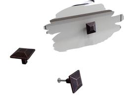 Kit 10 Puxador Bronze Quadrado Para Gaveta e Armário 35x35 Kit 10 Puxador Bronze Quadrado Para Gaveta e Armário 35x35