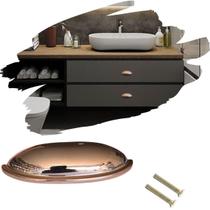 Kit 10 Puxador concha Meia Lua Rose Gold para Móveis