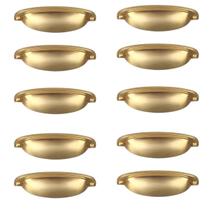 Kit 10 Puxador Concha Provençal Paris Dourado Escovado Para Gaveta Móveis