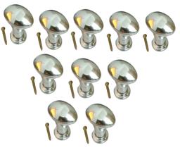Kit 10 Puxador Para Moveis Oval Cromado Grande Com Parafuso - indart Kit 10 Puxador Para Moveis Oval Cromado Grande Com Parafuso - indart