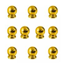 KIT 10 Puxador Pequeno Bola Dourado com Parafuso para Móveis