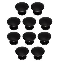 Kit 10 Puxador Ponto 24mm Preto Para Gaveta