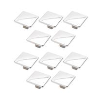 Kit 10 puxador ponto quadrado 20x20mm cromado para gavetas de Móveis Kit 10 puxador ponto quadrado 20x20mm cromado para gavetas de Móveis