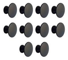 Kit 10 Puxador Preto Fosco Redondo Para Armário Gaveta Kit 10 Puxador Preto Fosco Redondo Para Armário Gaveta